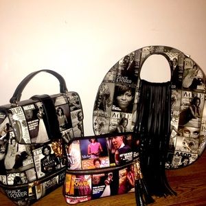 [Bundle] FLOTUS 4-Piece Handbags (Michelle Obama Glossy Magazine Cover Collage)